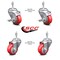 Service Caster 3 Inch Red Polyurethane Wheel Swivel 3/8 Inch Threaded Stem Caster Brake, 2PK SCC-TS20S314-PPUB-RED-TLB-381615-2S2 - alternate 4